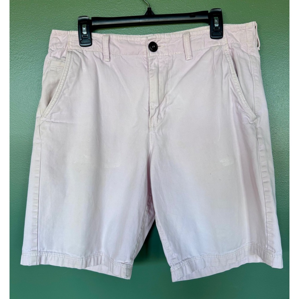 American Eagle Mens Classic Fit Chino Shorts Pink Cotton Size 32 Preppy